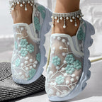 Women's Glitter Mesh Sneakers | Breathable Lightweight Walking Shoes
