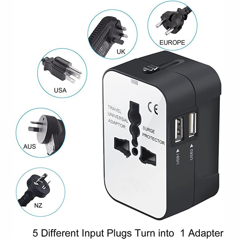 Universal Travel Adapter - All-in-One International Power Plug for 150+ Countries