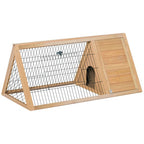 PawHut 46" Wooden Rabbit Hutch with Run – Outdoor A-Frame Cage for Rabbits, Guinea Pigs & Small Animals