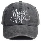 Nurse Life Embroidered Baseball Cap - 2 Pack Cotton Adjustable Hat for Women & Men