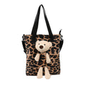 Bear Tote Bag - Large Canvas Shoulder Bag for Women | Cute Animal Print Handbag