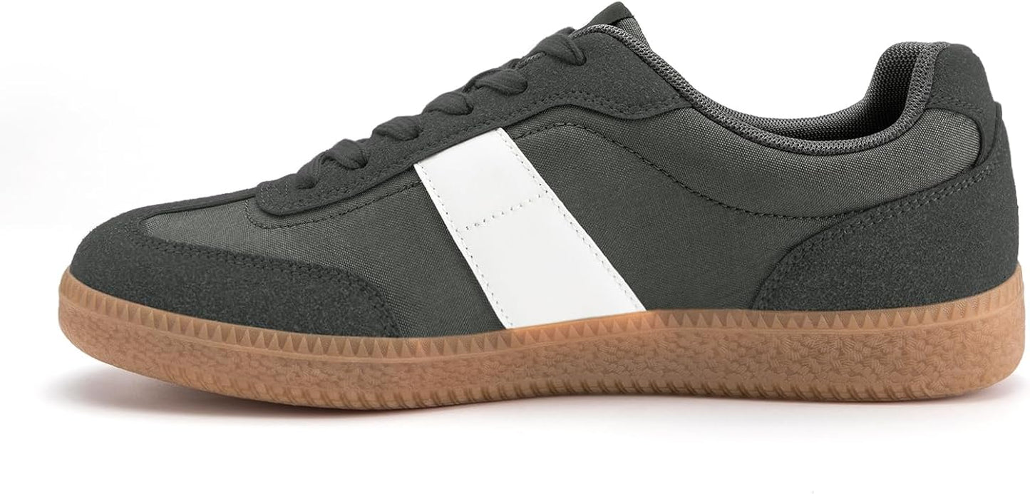 Rihero Men's Retro Fashion Sneakers – Lace-Up, Non-Slip TPR Sole & Breathable Mesh