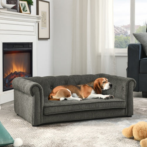 Orthopedic Dog Bed Sofa for Large Dogs | Elevated Couch with Washable Foam Cushion