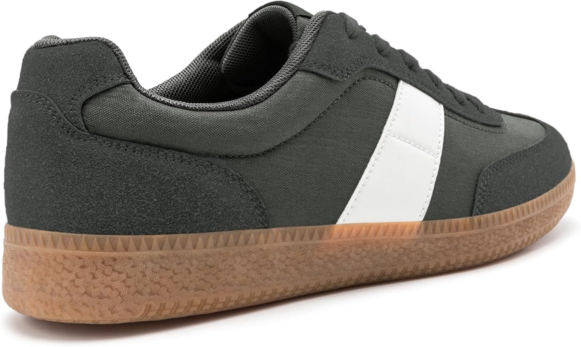Rihero Men's Retro Fashion Sneakers – Lace-Up, Non-Slip TPR Sole & Breathable Mesh