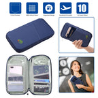 Travel Passport Holder Wallet - RFID Blocking Organizer with 12 Card Slots for Documents, Tickets & Phone