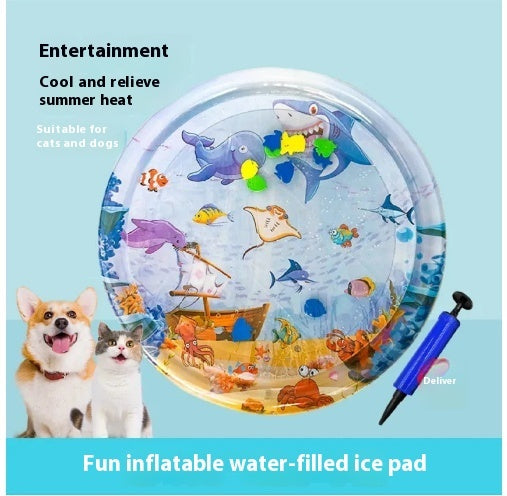Inflatable Cooling Pet Water Bed & Ice Pad Mat for Dogs & Cats