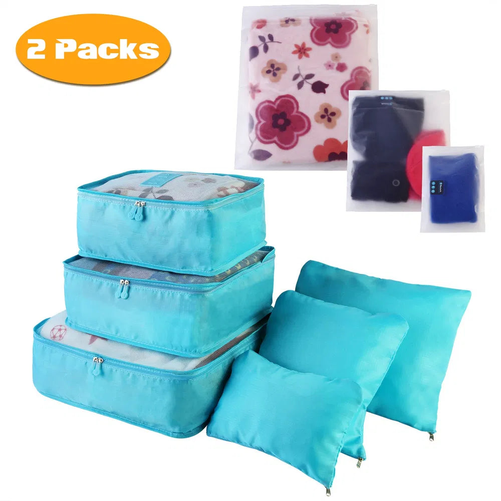9-Piece Travel Packing Cube Set - Water-Resistant Luggage Organizer with Storage Bags