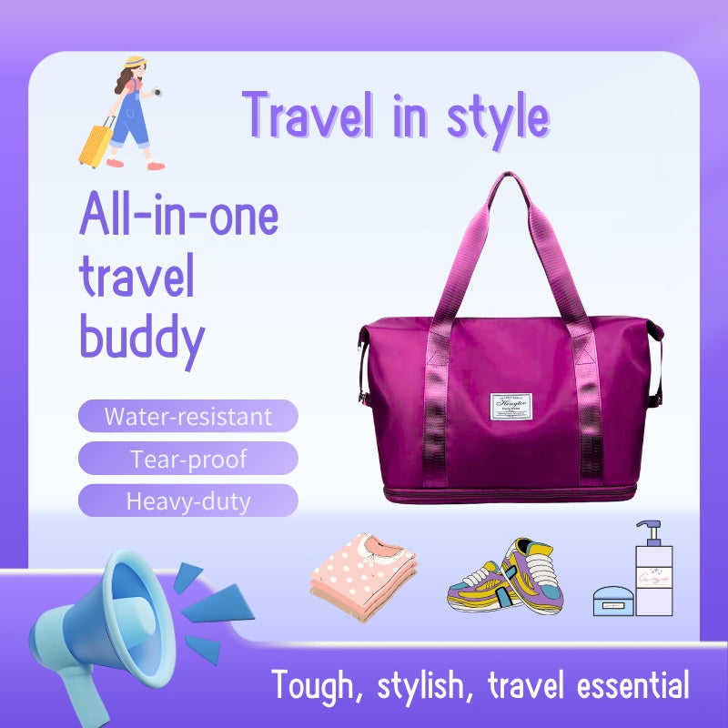 Waterproof Beach Tote Bag - Large Capacity Travel Bag with Scratch-Resistant Coating