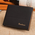 Men's Genuine Leather Bifold Wallet with RFID Protection - Slim Card Holder