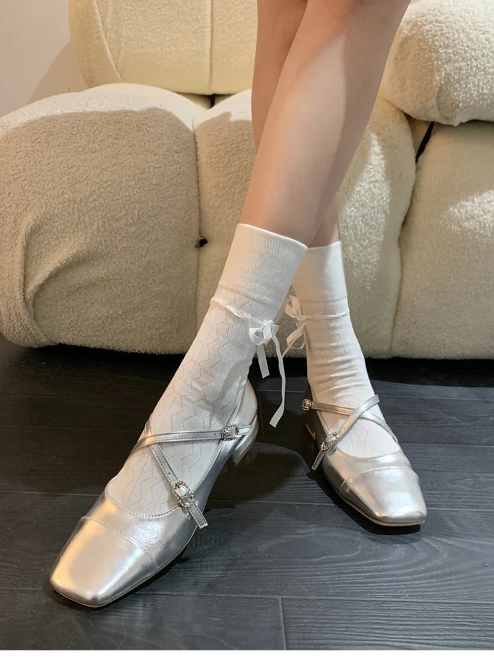 Women's Square Toe Block Heel Mary Jane Shoes | PU Leather Low Heel Strap Shoes