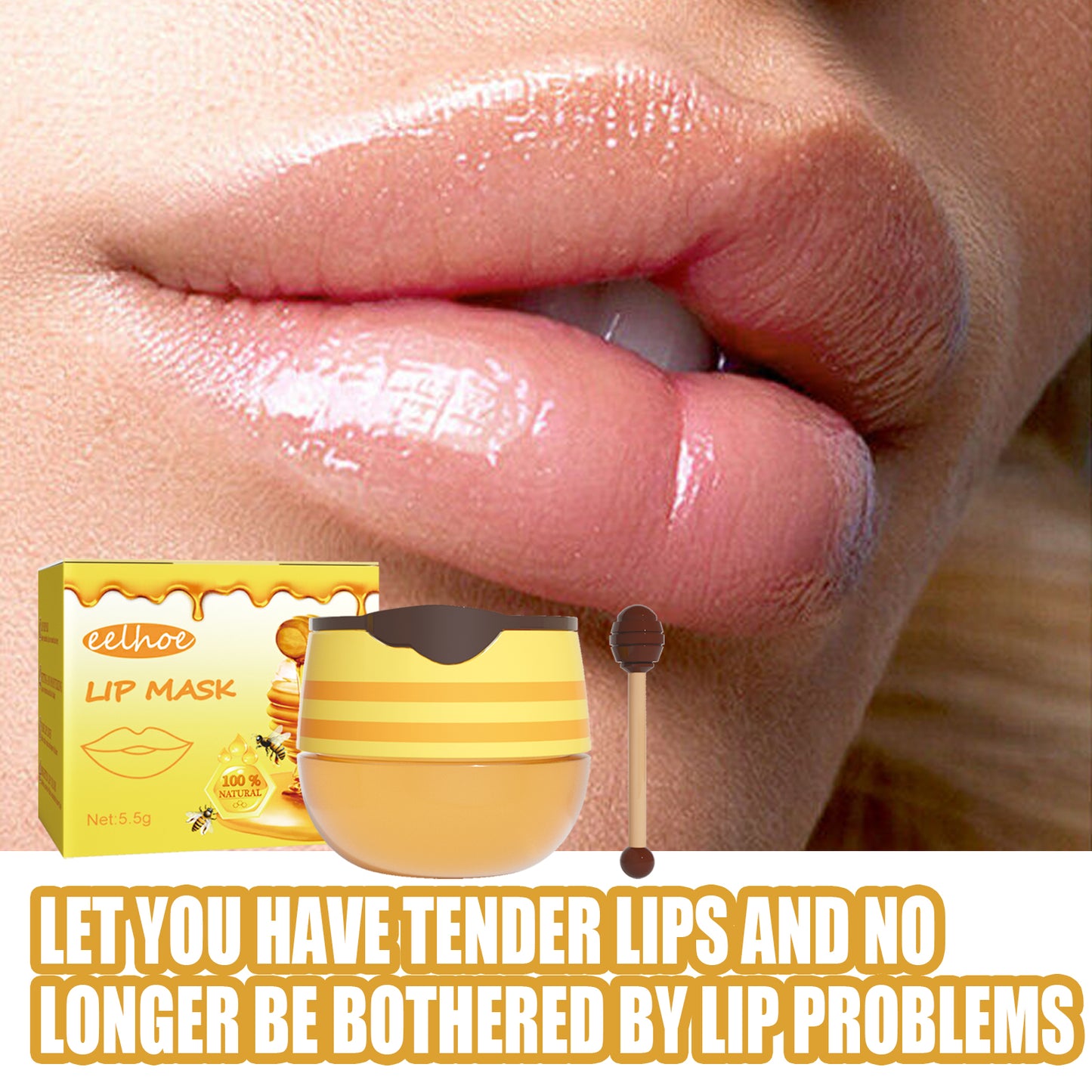 Honey Lip Sleeping Mask - Overnight Moisturizing Treatment for Soft, Smooth, Hydrated Lips