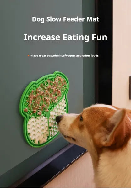 Slow Feeder Lick Mat for Dogs & Cats – Suction Cup Silicone Mat