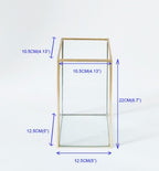 3.4L Gold-Rimmed Glass Vase - Premium Trapezoidal Flower Vase for Home Decor