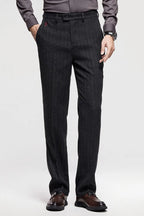 Men's Straight Leg Pants – Stretch Polyester | Classic Fit | Pocketed