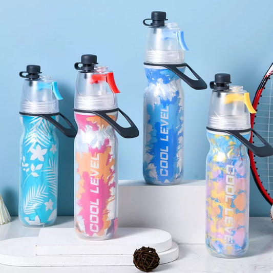 500ml Portable Spray Sports Water Bottle | 2-in-1 Misting & Drinking Bottle | 17oz