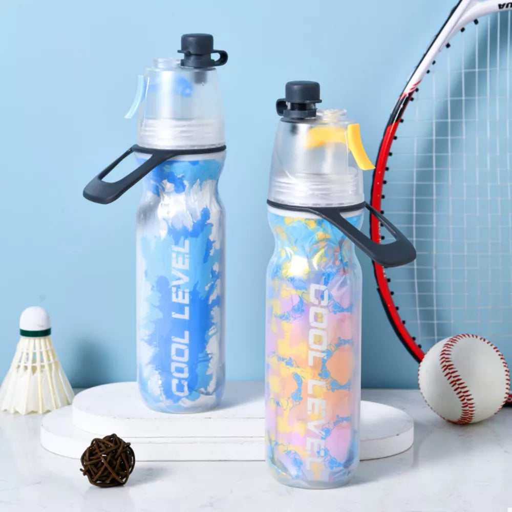 500ml Portable Spray Sports Water Bottle | 2-in-1 Misting & Drinking Bottle | 17oz