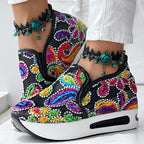 Women's Paisley Print Slip-On Sneakers | Lightweight Casual Shoes