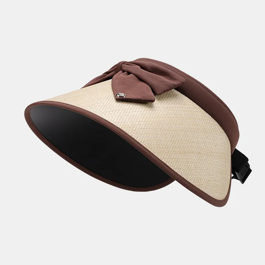 Women's Wide Brim Sun Hat – Natural Grass & Polyester, Adjustable & Packable