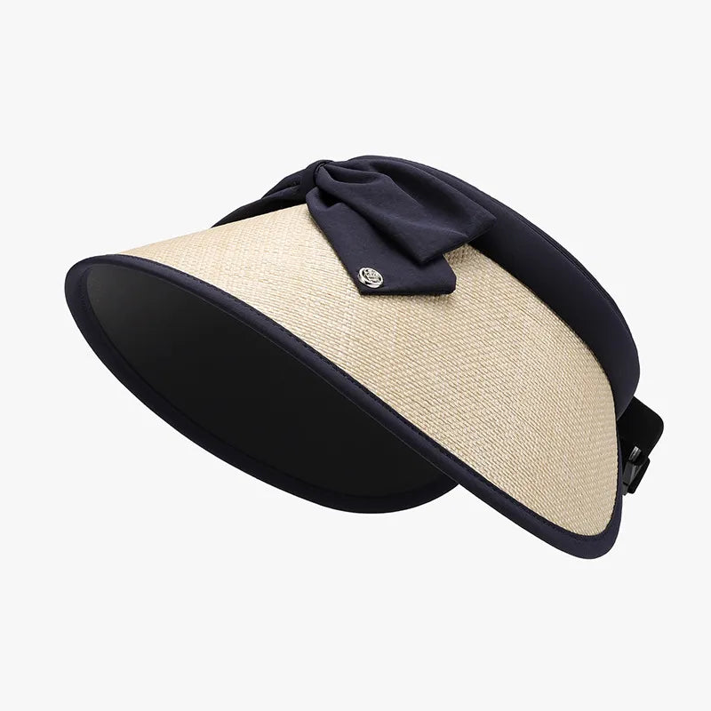 Women's Wide Brim Sun Hat – Natural Grass & Polyester, Adjustable & Packable