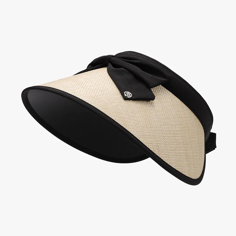 Women's Wide Brim Sun Hat – Natural Grass & Polyester, Adjustable & Packable