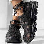 Women's Sparkle Mesh Breathable Sneakers | Lightweight Glitter Athletic Shoes – 3 Colors