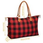 Plaid Travel Duffle Bag for Women - Lightweight Weekend Overnight Luggage