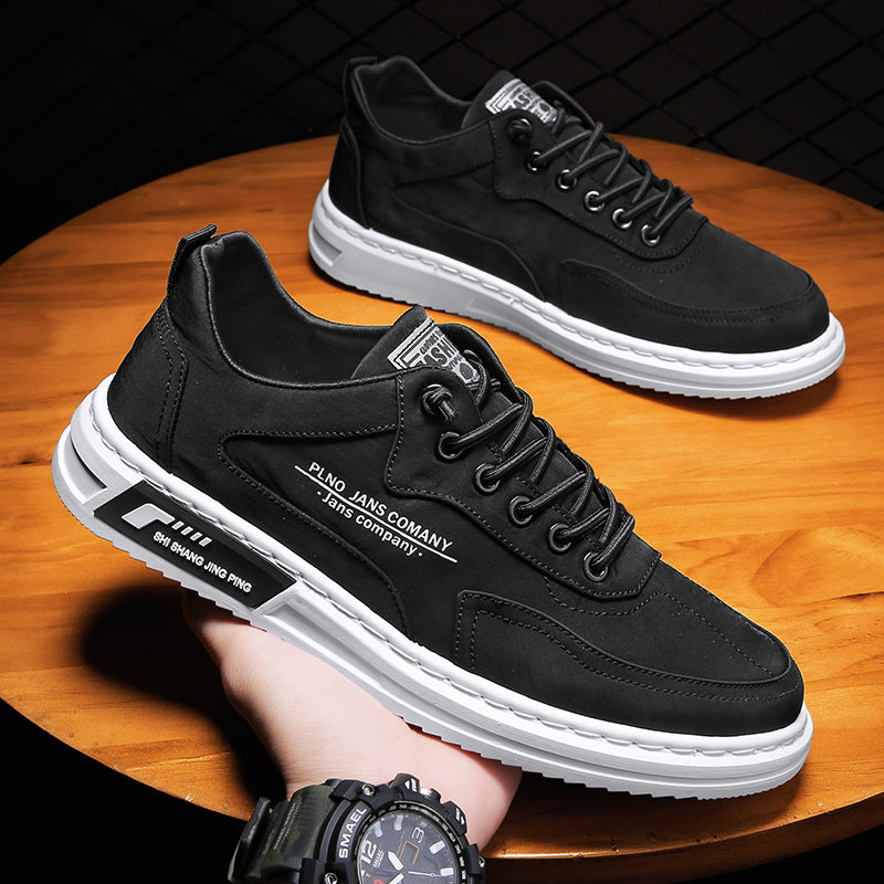 Men's Canvas Platform Sneakers – Breathable Lace-Up Casual Shoes