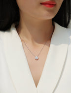 Snowflake Moissanite Pendant Necklace | S925 Sterling Silver & Platinum Plating