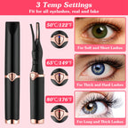 Heated Eyelash Curler – USB Rechargeable Electric Lash Curler | 3 Temperature Settings