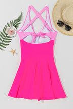 Crisscross V-Neck One-Piece Swimsuit