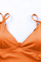 Drawstring Plunge One-Piece Swimwear