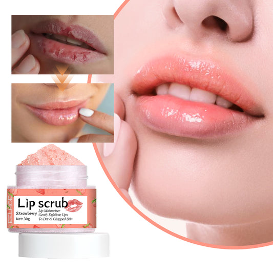 Strawberry Lip Scrub - Exfoliating Sugar Treatment for Soft, Smooth, Kissable Lips