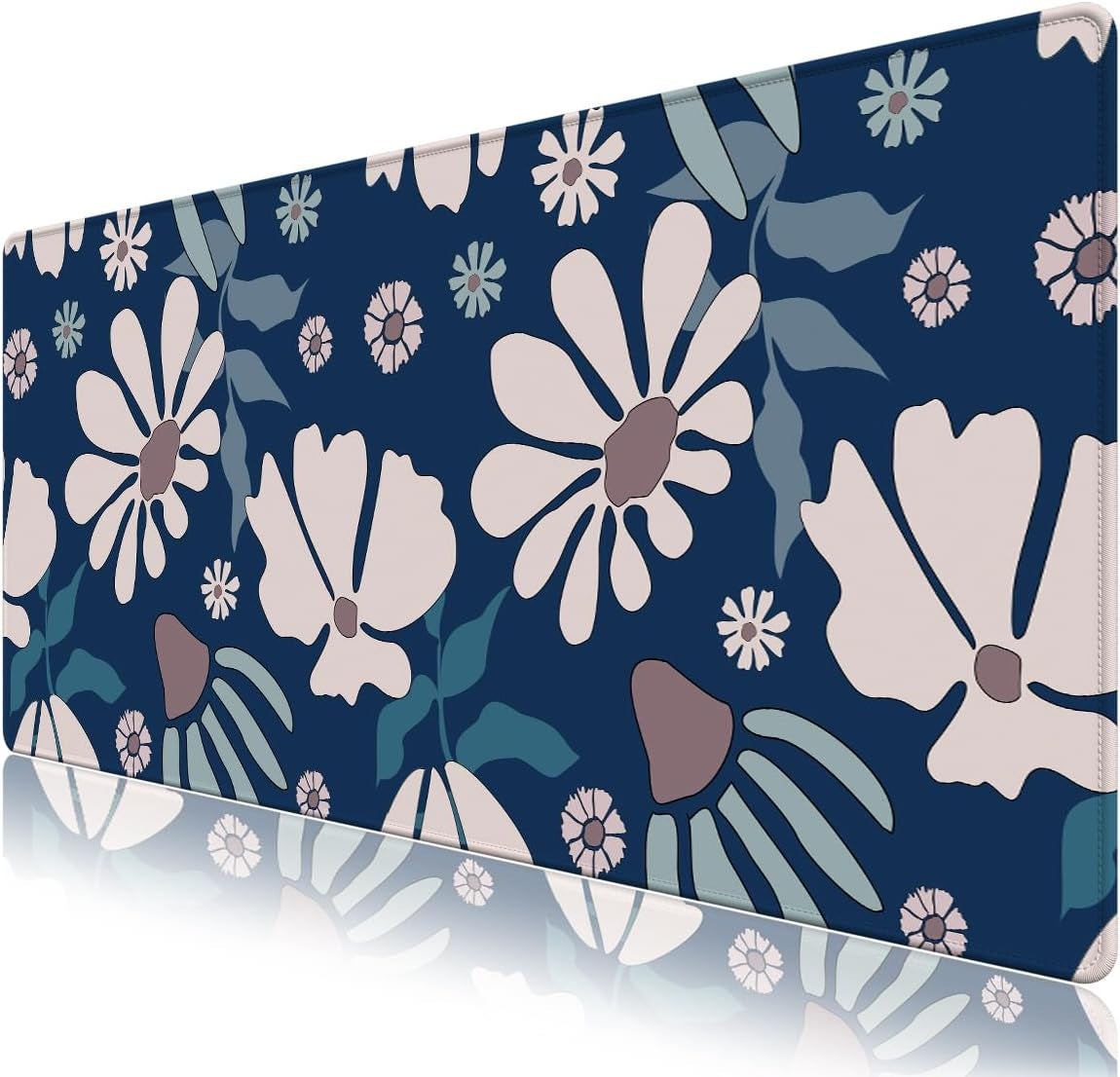 Extended Gaming Mouse Pad XXL  Large Keyboard Mat Long Mousepad Desk Decor Writing Pad Non Slip Rubber Base Stitched Edges for Work, Game, Office, Home, 35.1" X 15.7", Red Painting