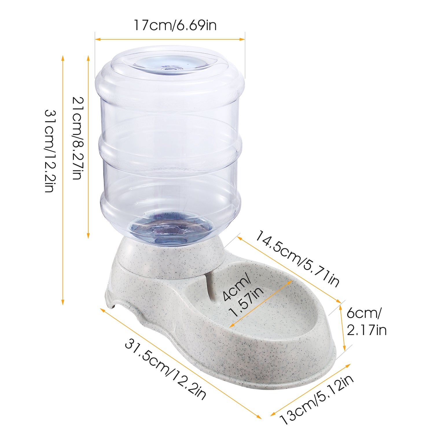 Automatic Pet Water Dispenser - 1 Gallon Self-Filling Gravity Waterer for Dogs and Cats