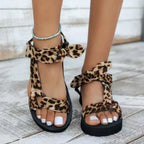 Women's Open Toe Flat Platform Sandals – Cloth Cover & Rubber Sole