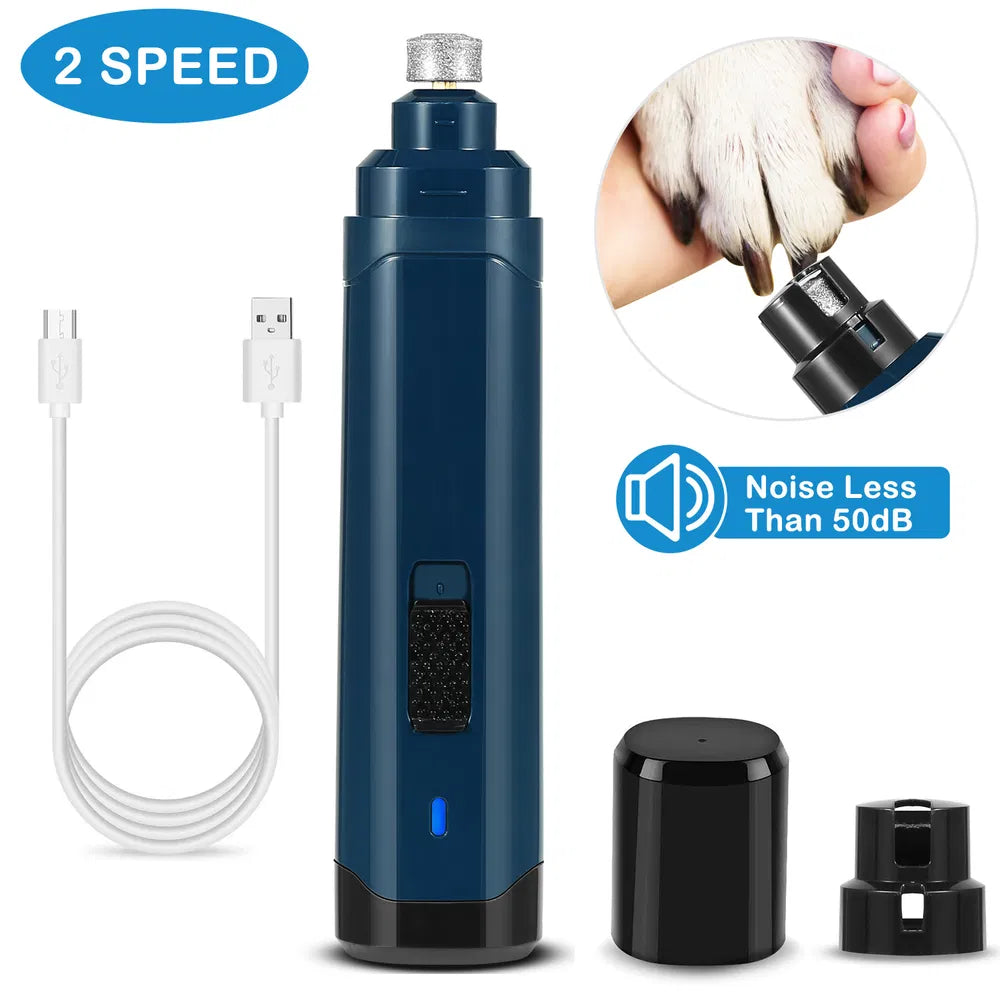 Quiet Dog Nail Grinder – USB Rechargeable, 2-Speed