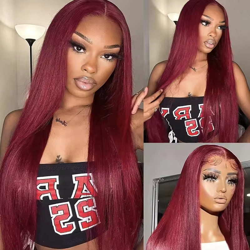 Wine Red 13x4 HD Lace Front Wig | Brazilian Body Wave Human Hair | 150% Density