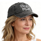 Boy Mom Baseball Cap | Embroidered Cotton Hat for Women – Adjustable & Washable