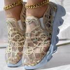 Women's Sparkle Mesh Breathable Sneakers | Lightweight Glitter Athletic Shoes – 3 Colors