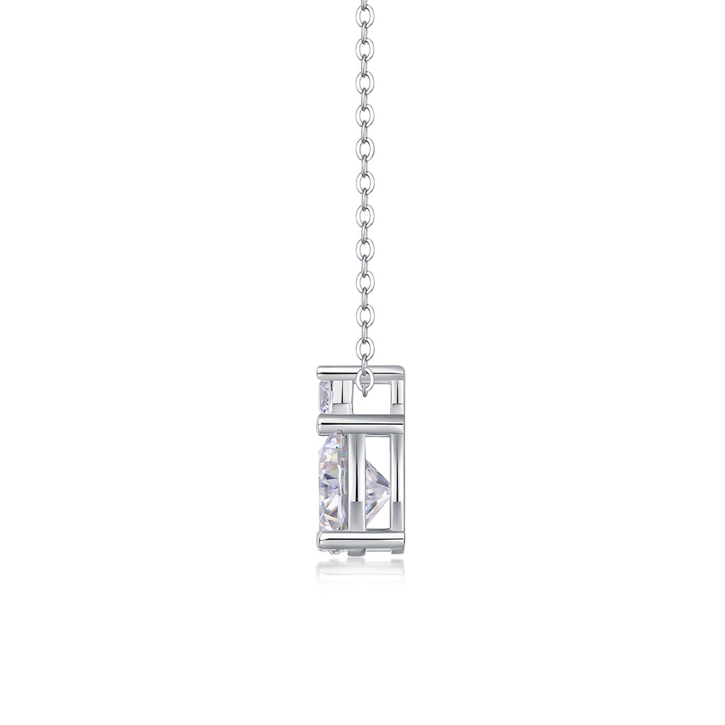 3 Carat Moissanite Pendant Necklace | S925 Sterling Silver, Platinum Plated