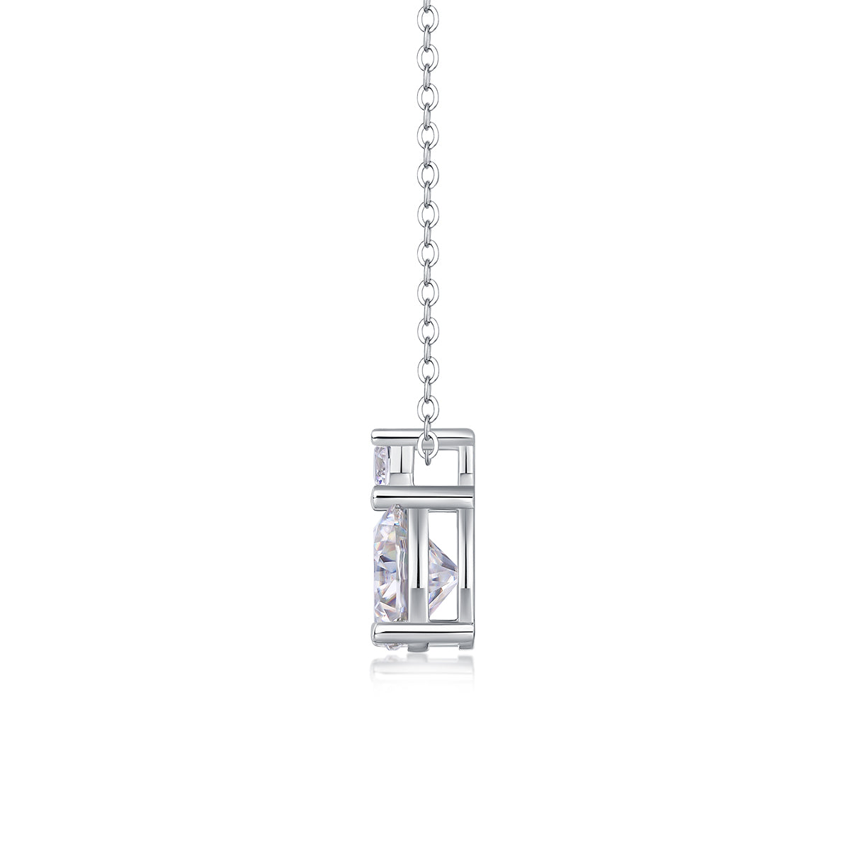 3 Carat Moissanite Pendant Necklace | S925 Sterling Silver, Platinum Plated