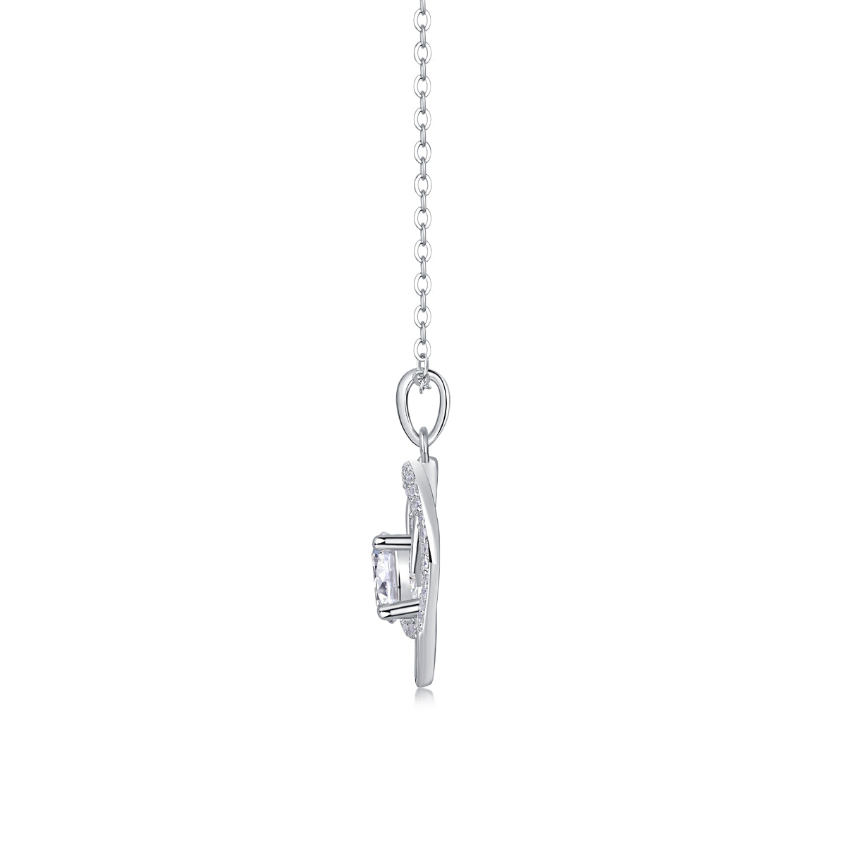 Heart To Heart Moissanite Necklace | 1 Carat Diamond Pendant | S925 Sterling Silver