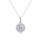 2 Carat Moissanite Dandelion Pendant Necklace – 925 Sterling Silver, Platinum-Plated