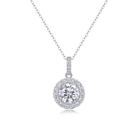 2 Carat Moissanite Dandelion Pendant Necklace - 925 Sterling Silver