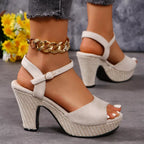 Women's Ankle Strap Block Heel Sandals – High Heel Dress Sandals