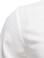 Men's Collared Button-Down Shirt – Viscose Linen Blend Clean Minimal Top