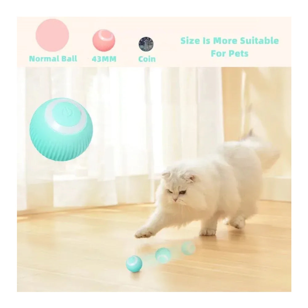 Interactive Self-Rolling Cat Ball Toy - Motion Activated with LED Lights