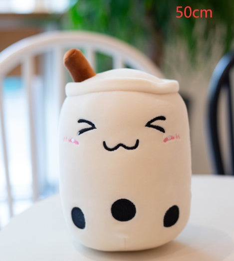Boba Tea Plush Pillow - Cute Bubble Tea Stuffed Animal Cushion for Kids & Adults