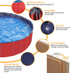 Extra Large Foldable Dog Pool 63" – Portable Swimming Pool for Dogs & Cats