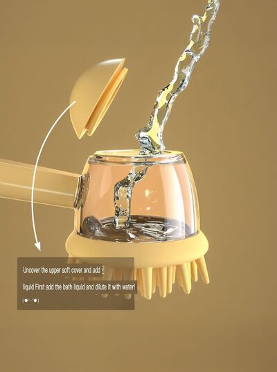 Liquid Pet Bath Brush – Built-In Shampoo Dispenser | Soft Silicone Bristles for Dogs & Cats
